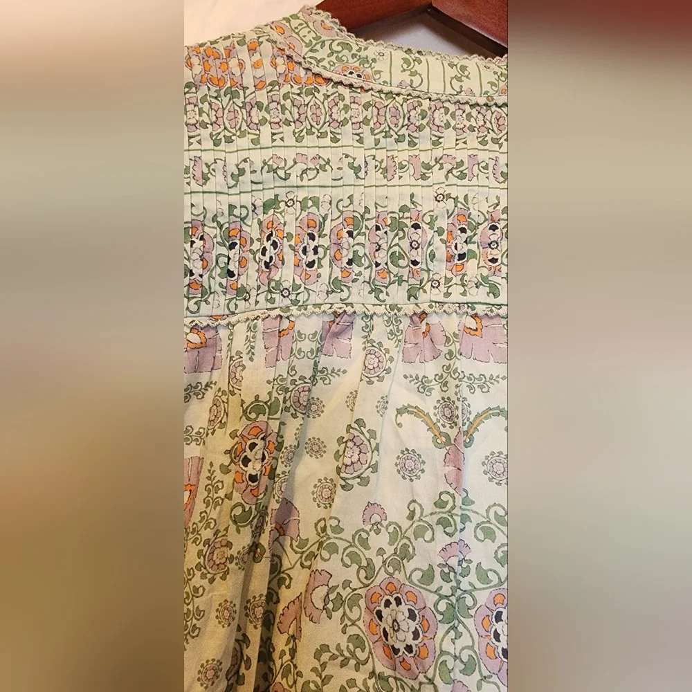 Joie Pleated Floral Mini Challensia Dress in Shale Green Multi, Size M NWT‎ - Picture 4 of 9